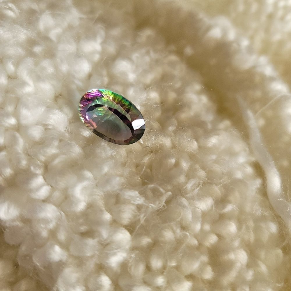 Mystic topaz irridescent oval geometric loose gemstone jewel stone